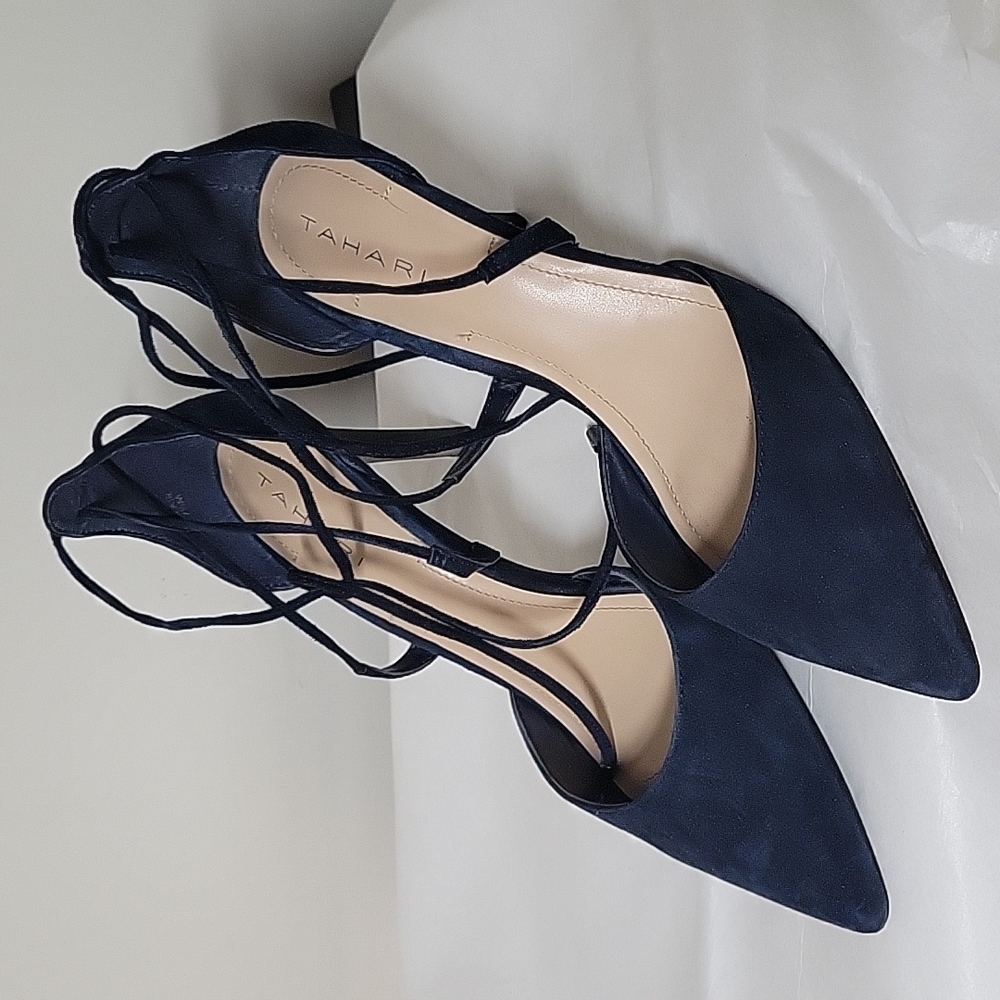 Tahari Blue Suede Pumps